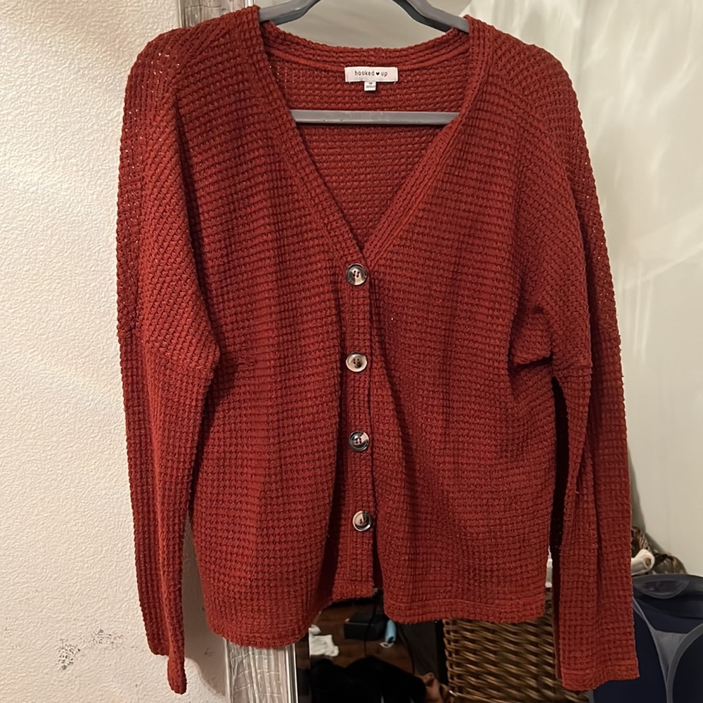 Hooked up orange cardigan